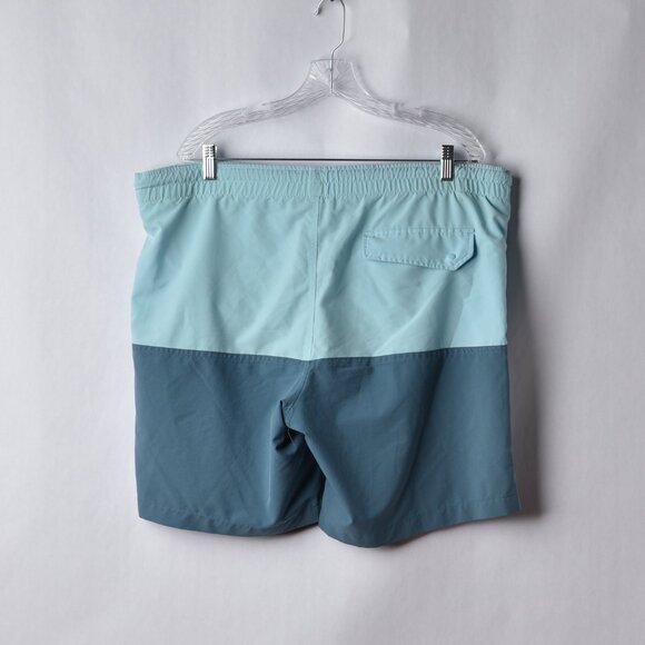 Duluth Trading Mens Large Swim Trunks Shorts Blue Lined Stretch Outdoors - Picture 3 of 4